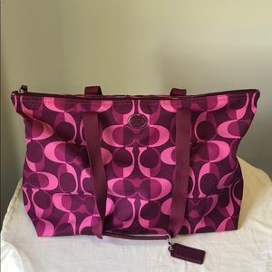 purple & pink coach purse